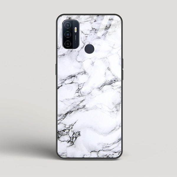 Marble White Luna - Oppo A53 Glass Case