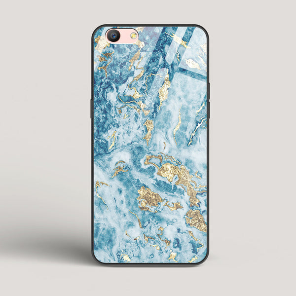 Blue & Gold Marble - Oppo F1s Glass Case