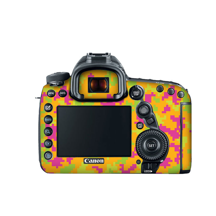 Orange Glitched Pattern Camo - Canon Camera Skins