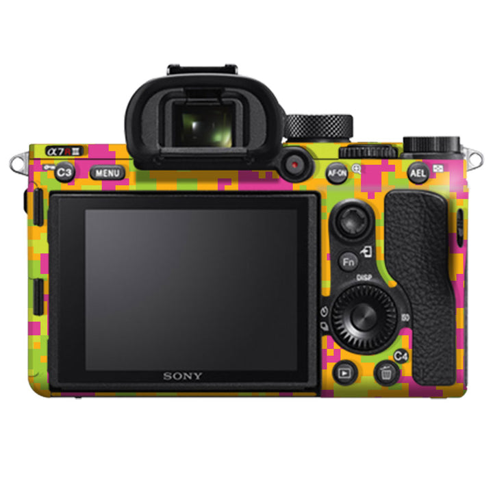 Orange Glitched Pattern Camo - Sony Camera Skins