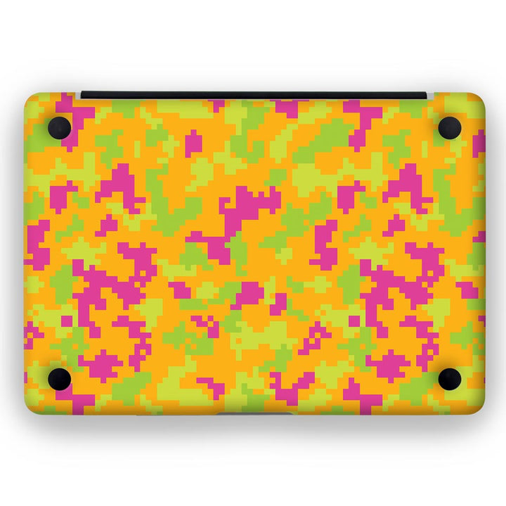 Orange Glitched Pattern Camo - MacBook Skins