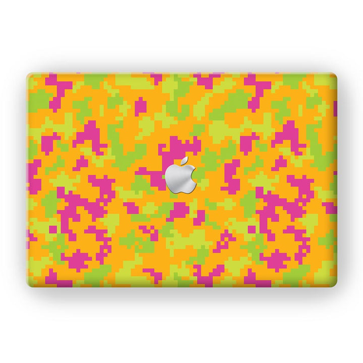 Orange Glitched Pattern Camo - MacBook Skins