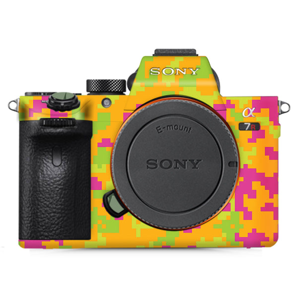 Orange Glitched Pattern Camo - Sony Camera Skins