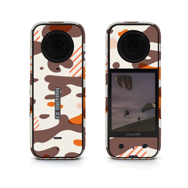 Orange Modern Camo Insta360 Skin