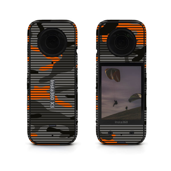 Orange Stripes Camo Insta360 Skin