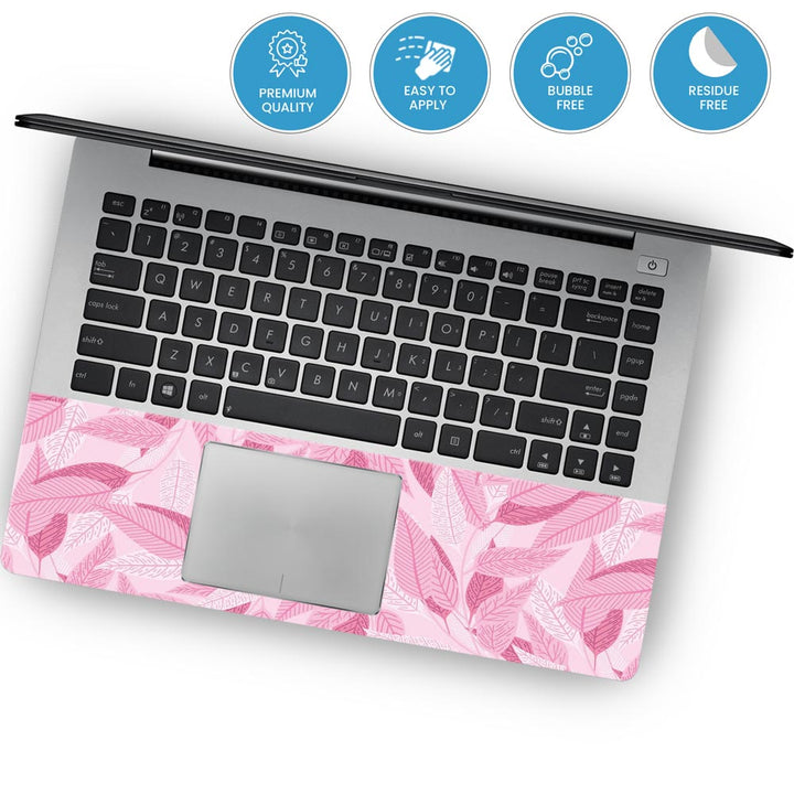 Pink Leaves Pattern - Laptop Skins