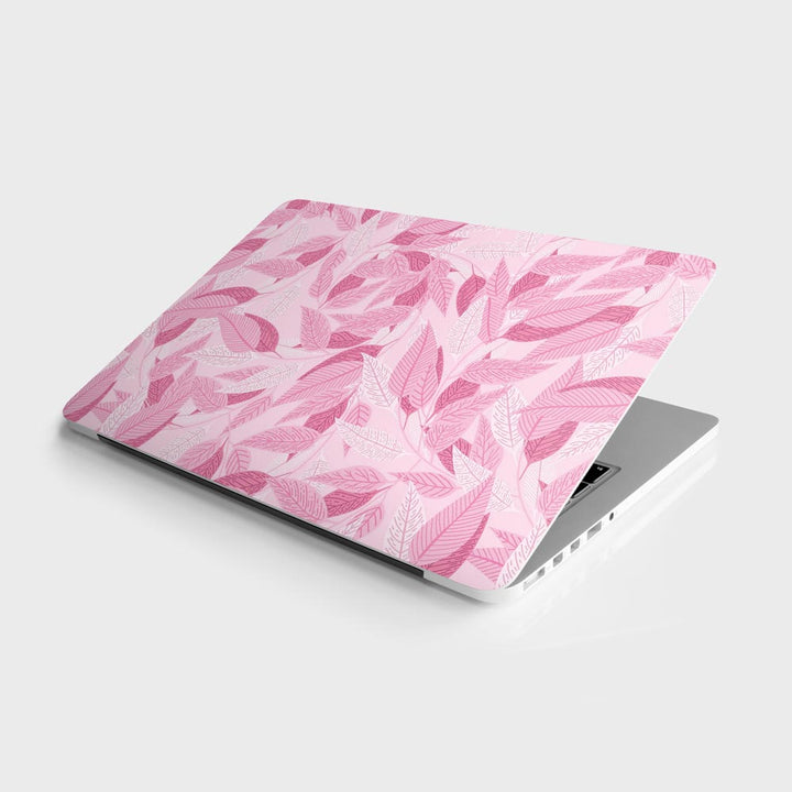 Pink Leaves Pattern - Laptop Skins