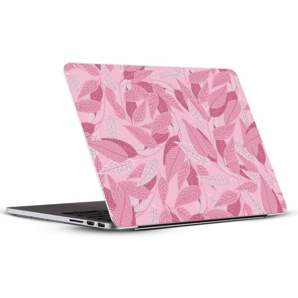Pink Leaves Pattern - Laptop Skins