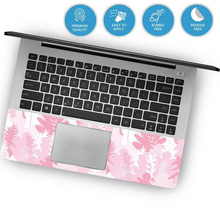 Pink Leaves Vector - Laptop Skins