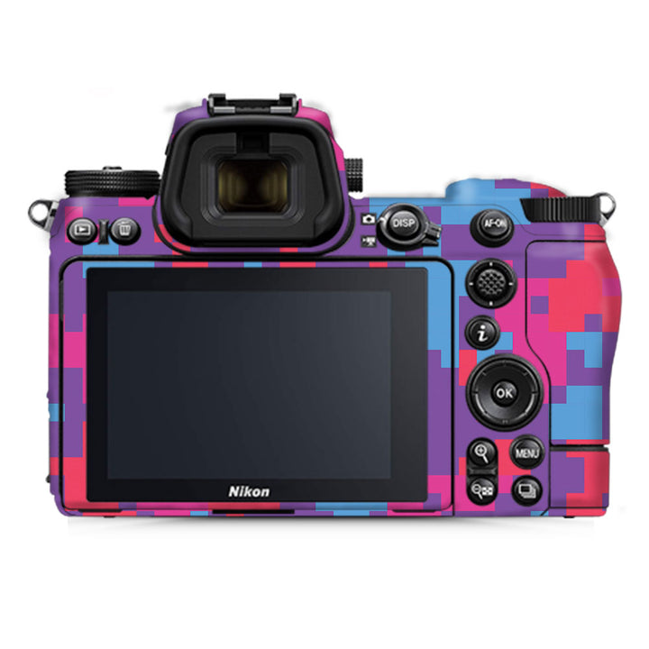 Purple Glitched Pattern Camo - Nikon Camera Skins