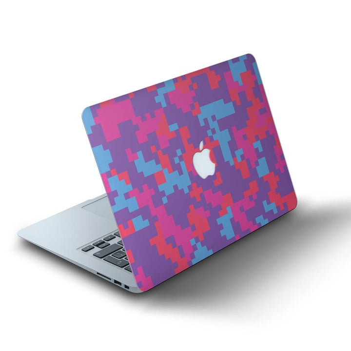 Purple Glitched Pattern Camo - MacBook Skins