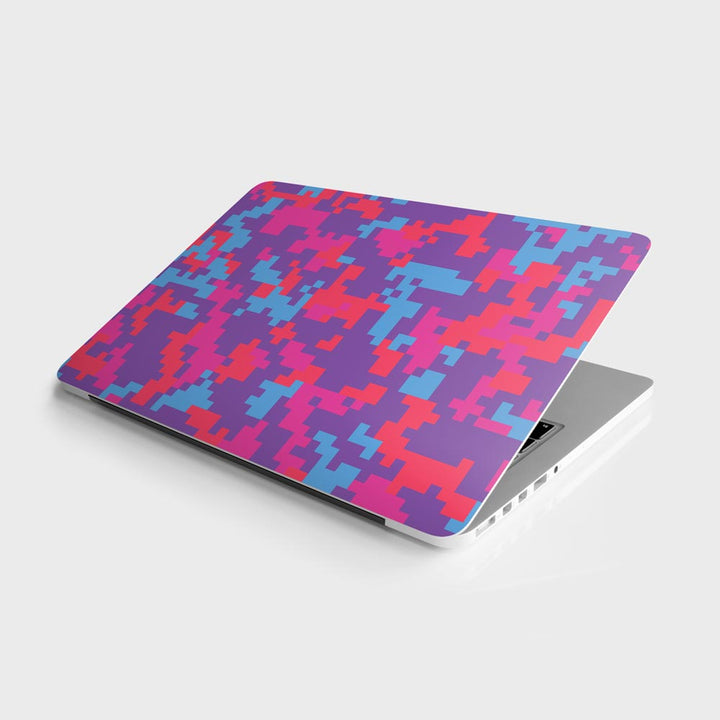 Purple Glitched Pattern Camo  - Laptop Skins