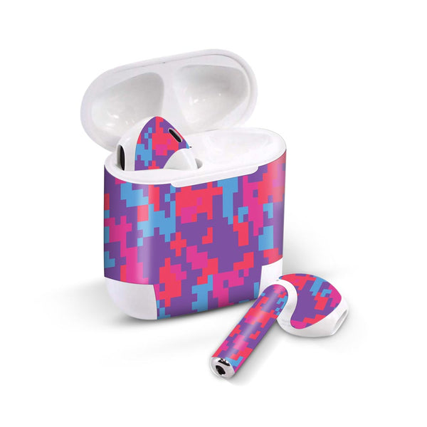 Purple Glitched Pattern Camo - Airpods 1/2/3 Skin