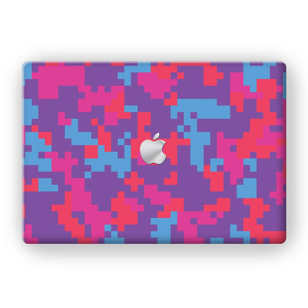 Purple Glitched Pattern Camo - MacBook Skins