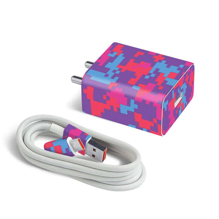 Purple Glitched Pattern Camo - MI 22.5W & 33W Charger Skin