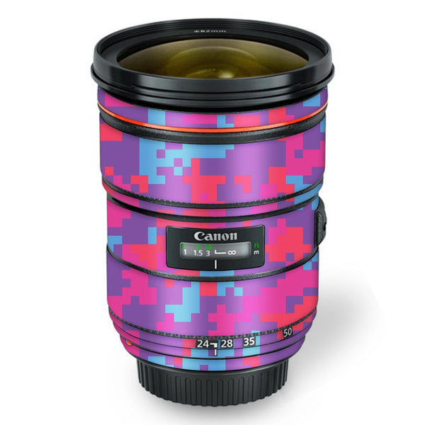 Purple Glitched Pattern - Canon Lens Skin
