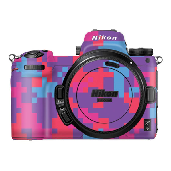 Purple Glitched Pattern Camo - Nikon Camera Skins