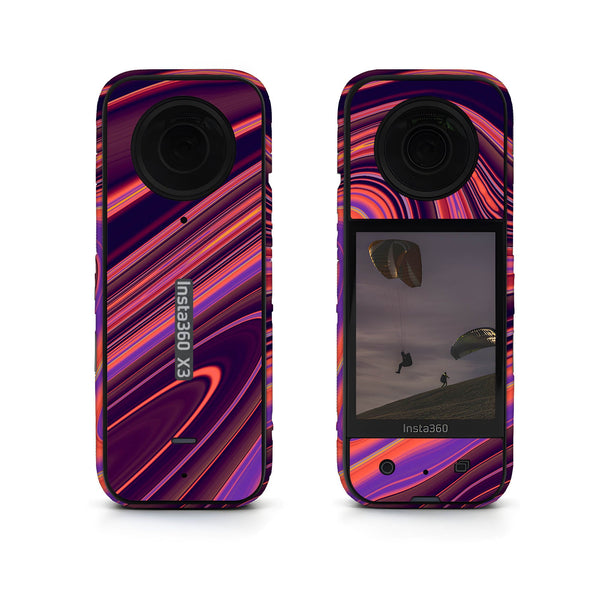 Purple Liquid Marble Insta360 Skin
