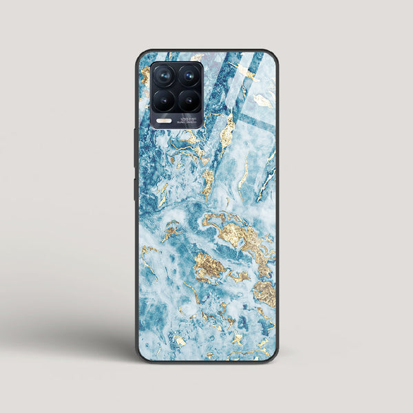 Blue & Gold Marble - Realme 8 Pro Glass Case