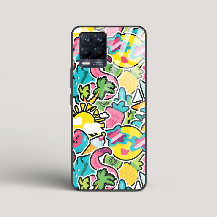 Tropical Summer Patterns - Realme 8 Pro Glass Case