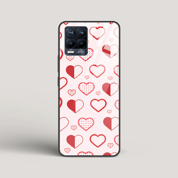 Abstract Heart Pattern - Realme 8 Pro Glass Gripper Case