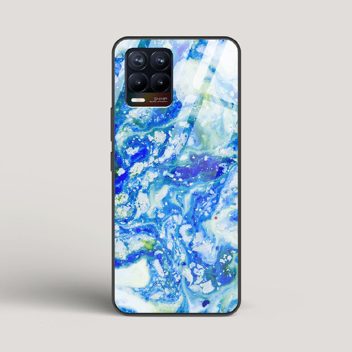 Blue Acid Marble - Realme 8 Glass Case