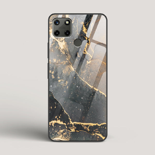 Black Gold Marble - Realme C25Y Glass Case