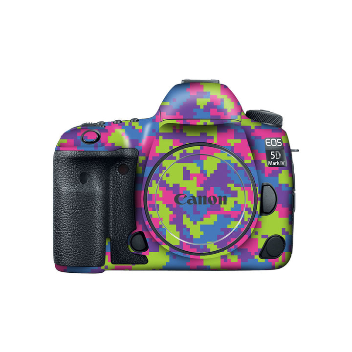 Rainbow Glitched Pattern Camo - Canon Camera Skins