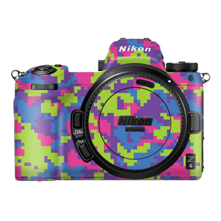 Rainbow Glitched Pattern Camo - Nikon Camera Skins