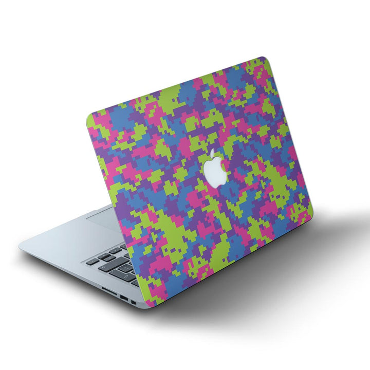 Rainbow Glitched Pattern Camo - MacBook Skins