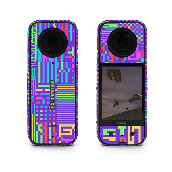 Rainbow Gliched Pattern Insta360 Skin