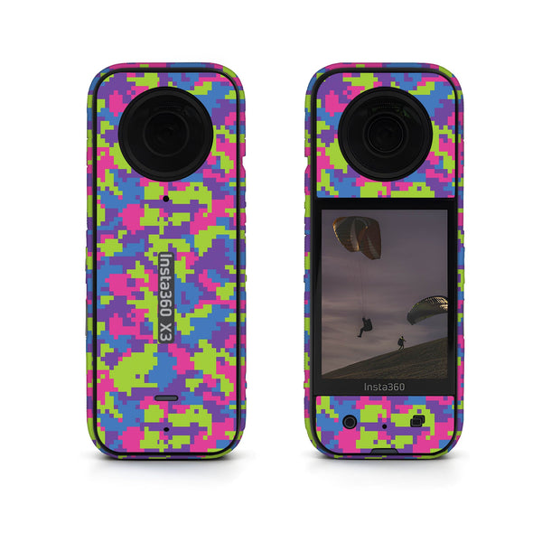 Rainbow Glitched Pattern Insta360 Skin