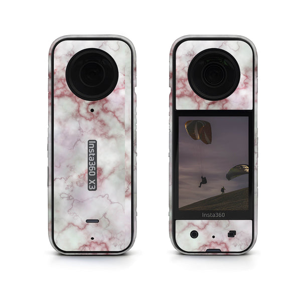 Red And Pink Marble Insta360 Skin