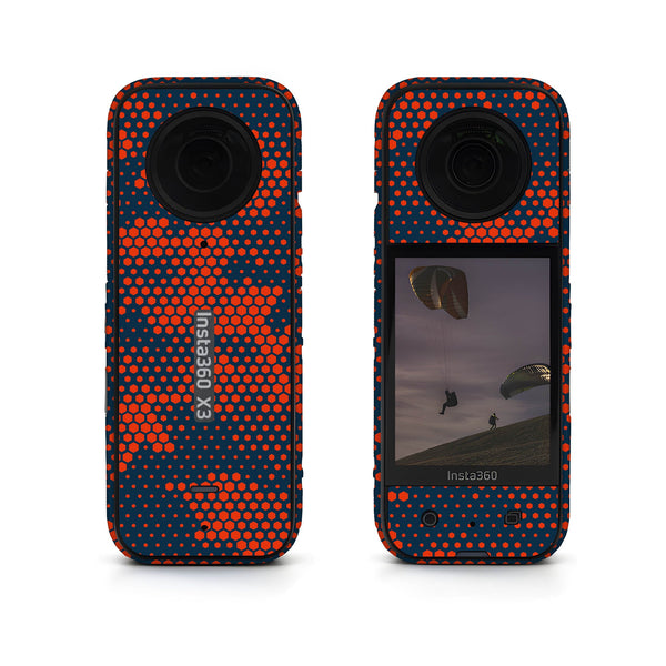 Red Blue Hive Camo Insta360 Skin