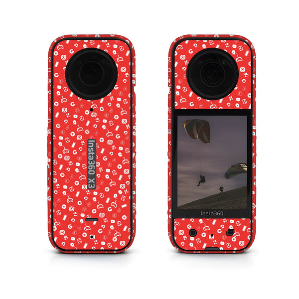Red Doodle Insta360 Skin