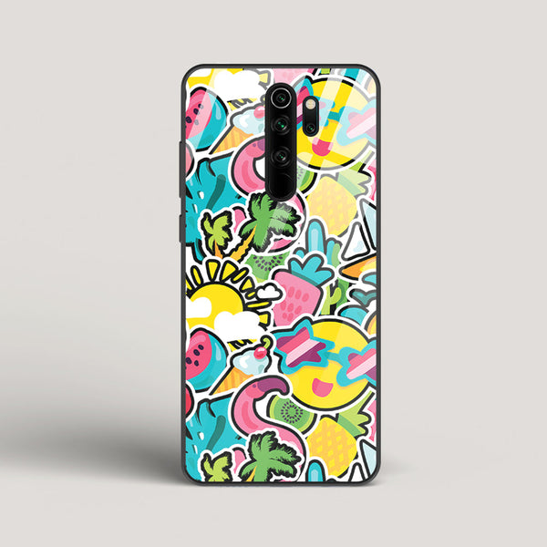 Tropical Summer Patterns - Redmi Note 8 Pro Glass Case