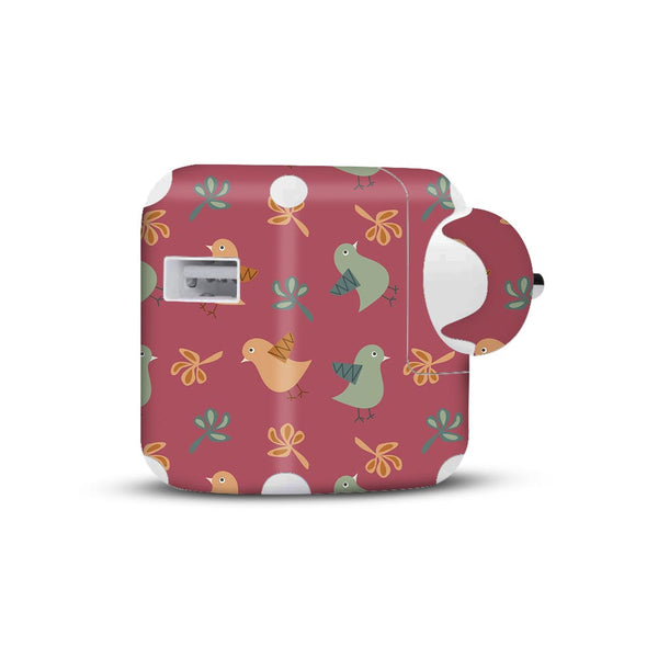 Robins -  charger skins for Apple 10 watt by Sleeky India