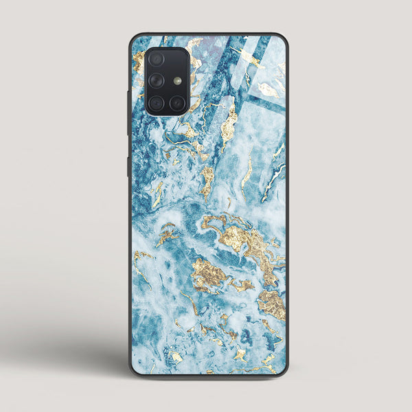 Blue & Gold Marble - Samsung Galaxy A51 Glass Case