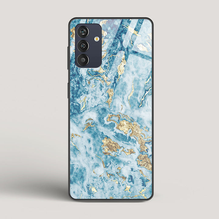 Blue & Gold Marble - Samsung Galaxy M13 Glass Case