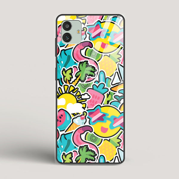 Tropical Summer Patterns - Samsung Galaxy M13 5G Glass Case