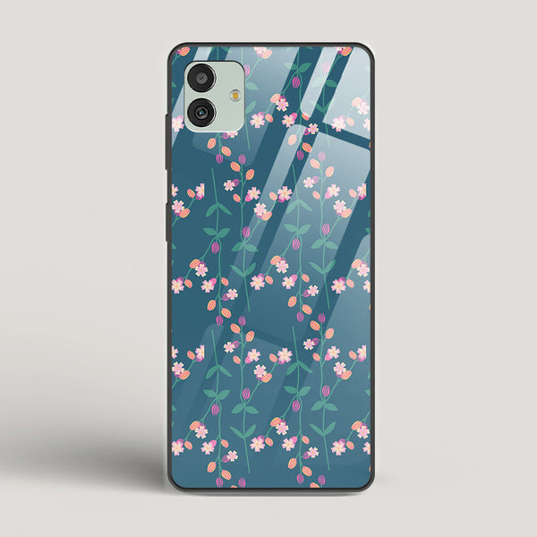 Blue Floral Pattern - Samsung Galaxy M13 5G Glass Case