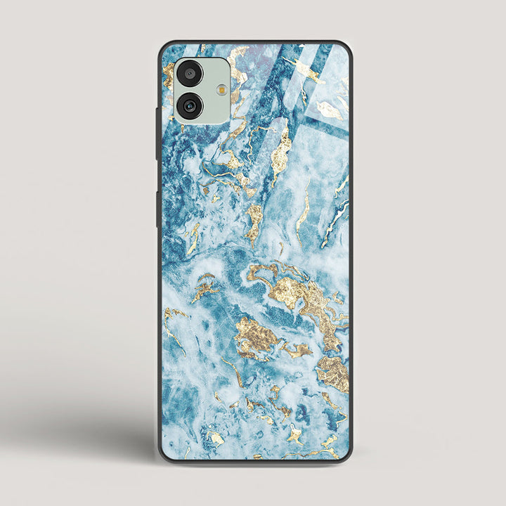 Blue & Gold Marble - Samsung Galaxy M13 5G Glass Case