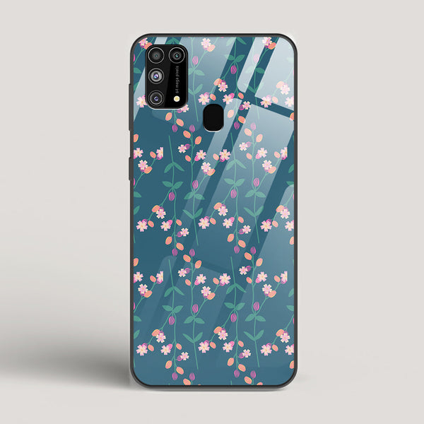 Blue Floral Pattern - Samsung Galaxy M31 Glass Case