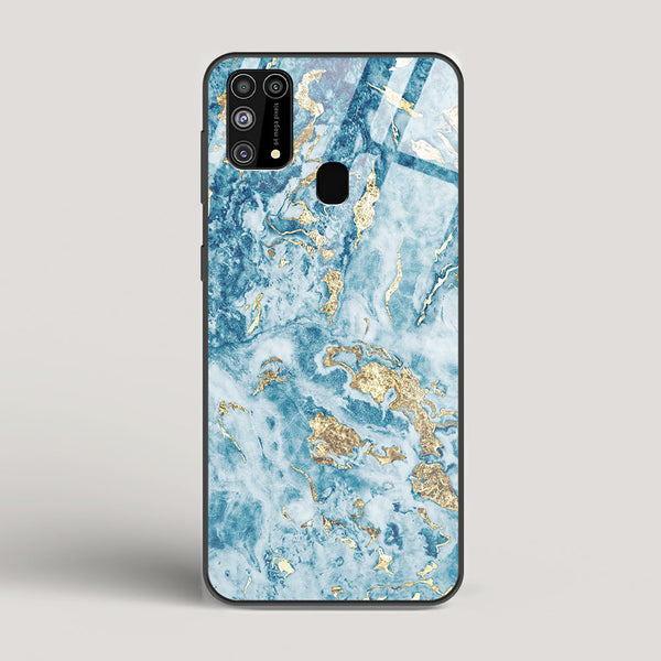 Blue & Gold Marble - Samsung Galaxy M31 Glass Case