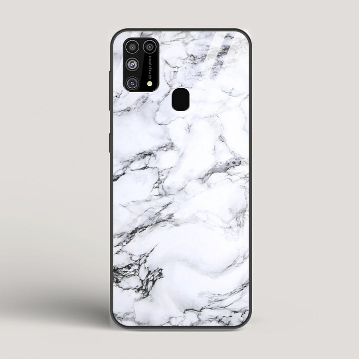 Marble White Luna - Samsung Galaxy M31 Glass Case