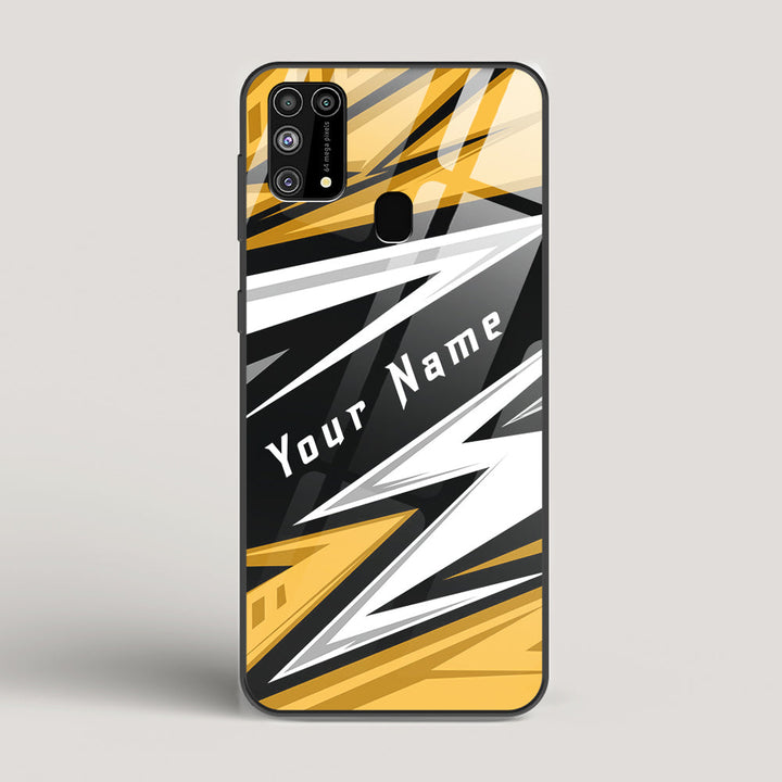 Racer Yellow Name Edition - Samsung Galaxy M31 Glass Case