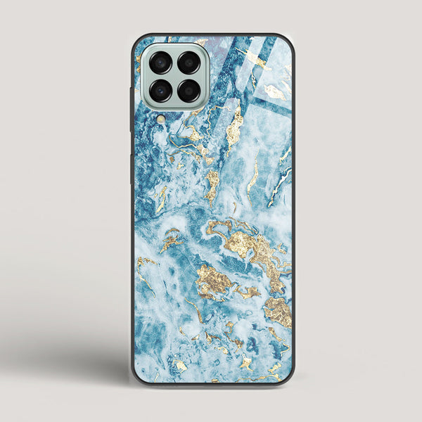 Blue & Gold Marble - Samsung Galaxy M33 5G Glass Case