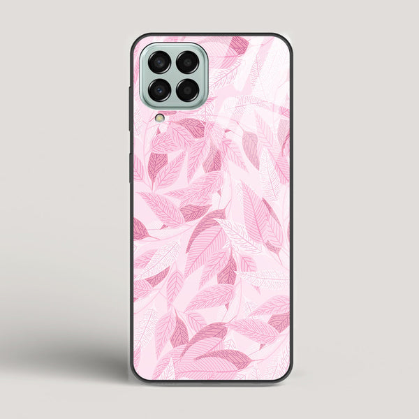 Pink Leaves Pattern - Samsung Galaxy M33 5G Glass Case