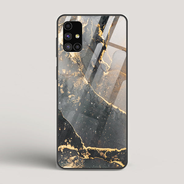 Black Gold Marble - Samsung Galaxy M51 Glass Case