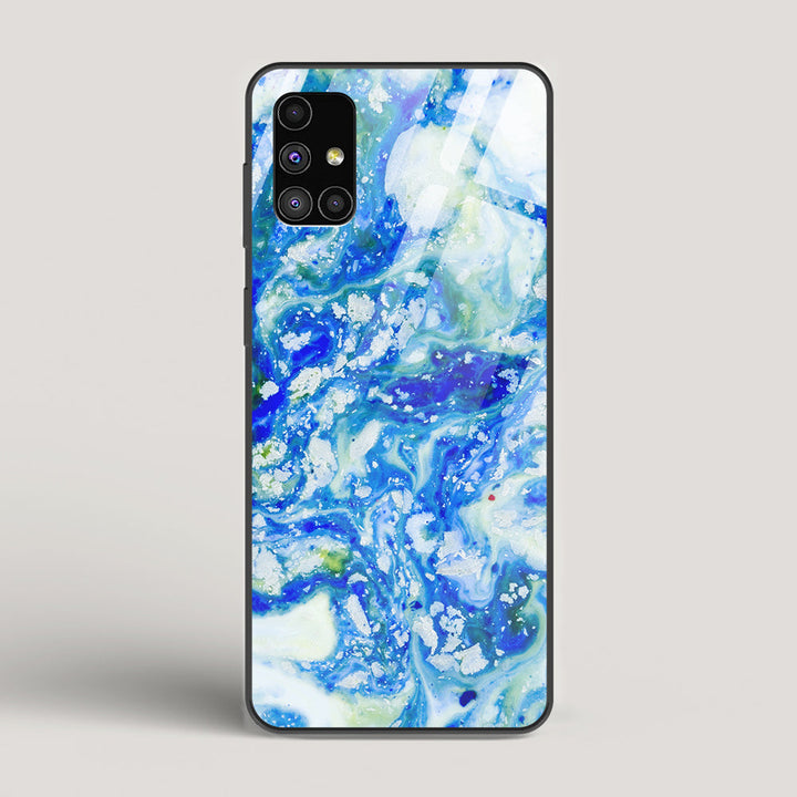 Blue Acid Marble - Samsung Galaxy M51 Glass Case